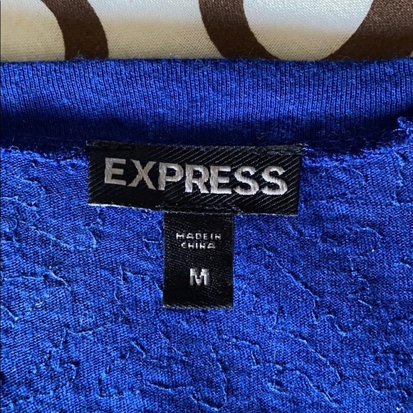 Express royal blue V-neck sequins T Medium - Picture 5 of 5